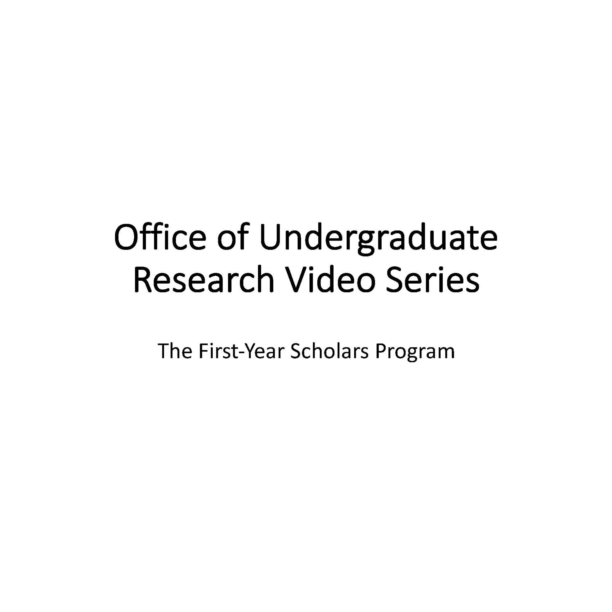 first-year scholars program